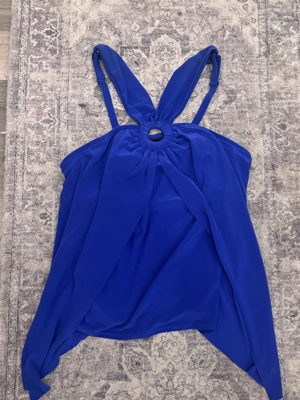 Magic Suit By Miraclesuit Sophia Cowl Neck Tankini royal blue size 8